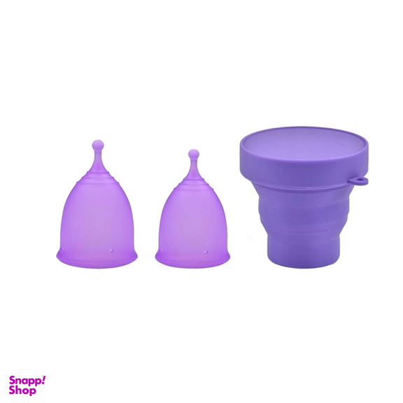 ست کاپ قاعدگی ویوا کد 099 رنگ بنفش مجموعه 2 عددی به همراه لیوان نگهدارنده