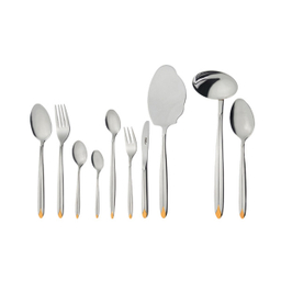 سرویس قاشق و چنگال 98 پارچه ناب استیل مدل پالرمو لبه طلایی