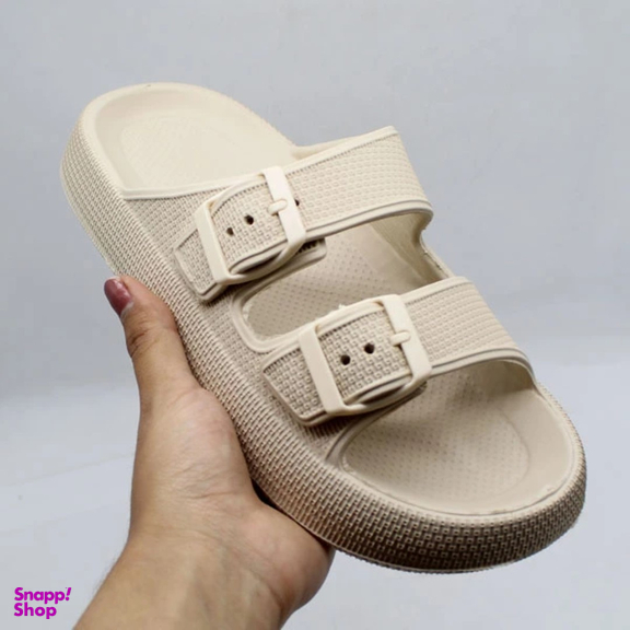 دمپایی سگکی زنانه و مردانه مدل کاسپین رنگ شیری