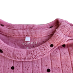 بادی نوزادی نیم ایت طرح خالدار کد 10256 رنگ صورتی