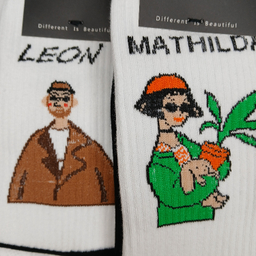 جوراب ساق دار طرح شخصیت‌ های فیلم مدل Mathilda و Leon