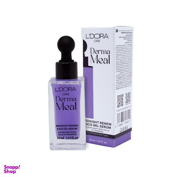 سرم ژل احیا کننده پوست صورت مدل Derma Meal Midnight Renew مناسب شب 30 میلی لیتر