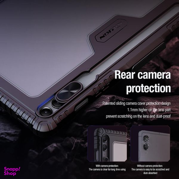 کیف کلاسوری نیلکین مدل Camshield Bumper Flip Folding مناسب تبلت سامسونگ Galaxy Tab S9 Fe Plus