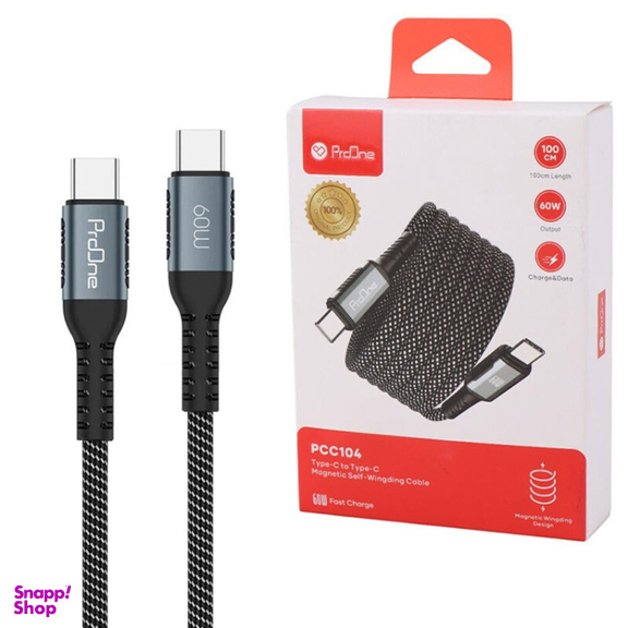 کابل شارژ 60 وات Type-C به Type-C پرووان مدل PCC104 طول 1 متر