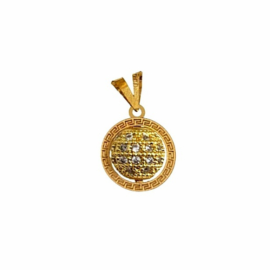 پلاک گردنبند طلا 18 عیار زنانه مدل گوی نگین دار کد 329