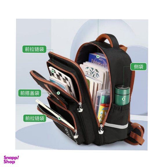 کوله پشتی مدرسه مدل فانتزی دوبند چرمی کد m0473