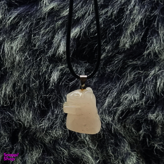 گردنبند سنگ طبیعی Rose Quartz مدل همستر