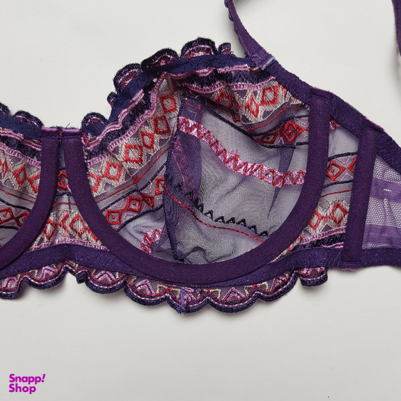 ست شورت و سوتین زنانه برتا مدل توری کد 2420PU رنگ بنفش