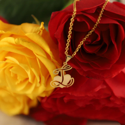 گردنبند طلا 18 عیار زنانه آمانژ مدل عشق کد D9919