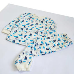 ست تیشرت آستین بلند و شلوار راحتی نوزادی مدل پنگوئن کد 4154 رنگ سفید