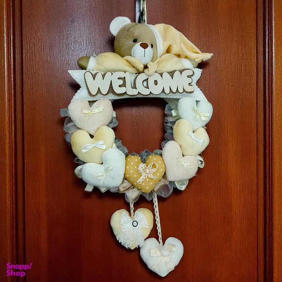 آویز تزیینی اتاق کودک طرح خرس نانان مدل Welcome کد W/Crm