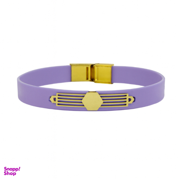 دستبند چرم و طلا 18 عیار زنانه طرح شش ضلعی کد 4337