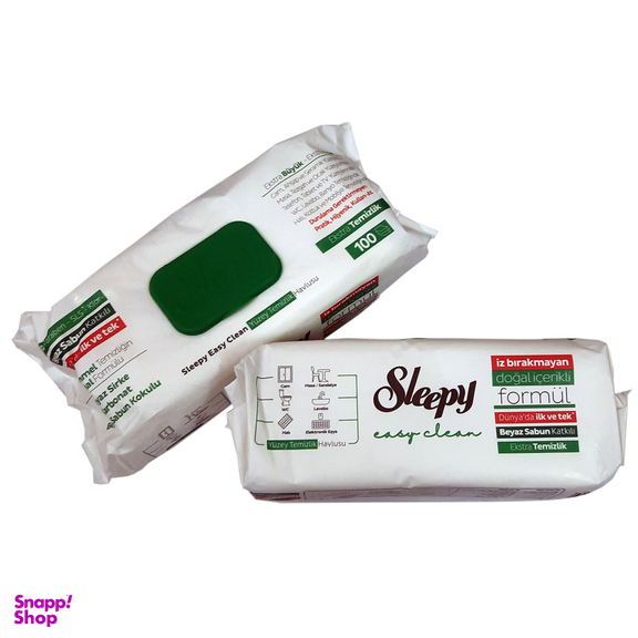 دستمال مرطوب تمیزکننده سطوح اسلیپی مدل Easy Clean بسته 100 عددی