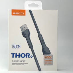 کابل فست شارژ لایتنینگ رسی مدل RTC-N24L THOR طول 1.5 متر