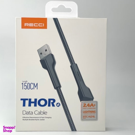 کابل فست شارژ لایتنینگ رسی مدل RTC-N24L THOR طول 1.5 متر