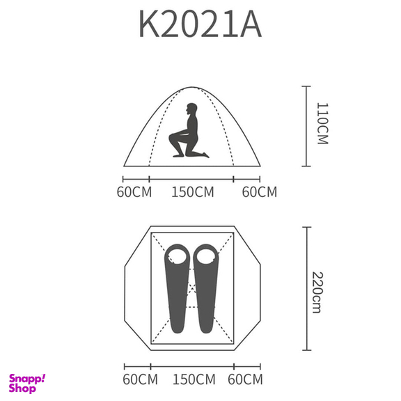 چادر کله گاوی جیلو مدل K2021-A سه نفره