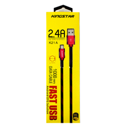 کابل تبدیل USB به microUSB کینگ استار مدل K21a طول 1 متر