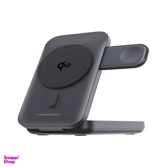 پاوربانک و استند مگ سیف پاورولوژی مدل Powerology  Qi2 ظرفیت 10000 میلی‌ آمپر ساعت