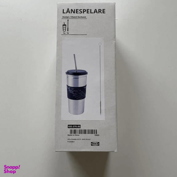 ماگ ایکیا مدل LANESPELARE به همراه نی و فرچه شستشو