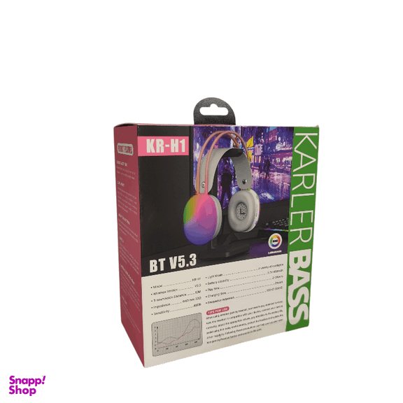 هدفون بلوتوثی کارلر بیس مدل RGB Light KR-H1