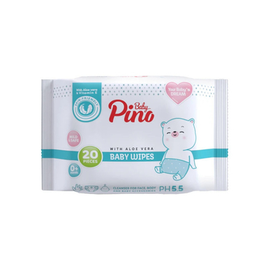 دستمال مرطوب کودک پینو بیبی مدل PH5.5 بسته 20 عددی