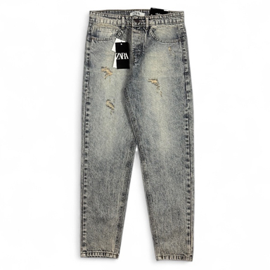 شلوار مام فیت مردانه طرح ZARA کد 1848 رنگ آبی