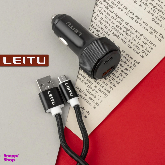 شارژر فندکی لیتو مدل LC-C18 48W به همراه کابل تبدیل MICRO USB