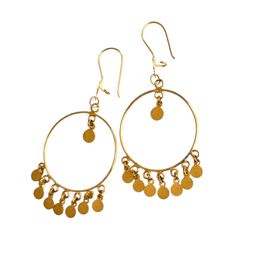 گوشواره طلا 18 عیار زنانه مدل حلقه ای پولکی کد 0045