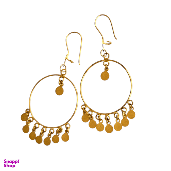 گوشواره طلا 18 عیار زنانه مدل حلقه ای پولکی کد 0045