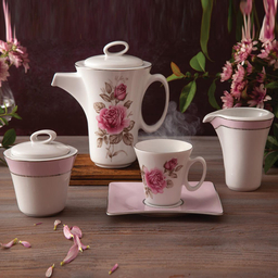 سرويس غذاخوری 97 پارچه چينی زرين ایران طرح رزفلاور قالب وينچی اليسه درجه 1