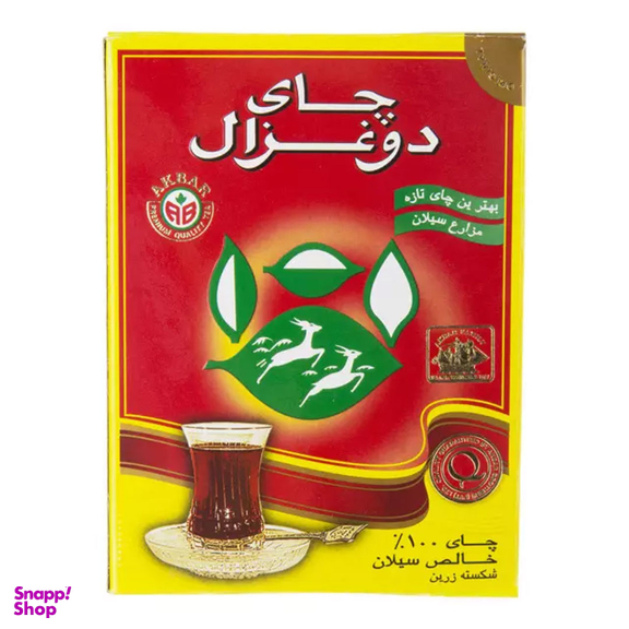 چای شکسته دو غزال مدل ساده وزن 100 گرم