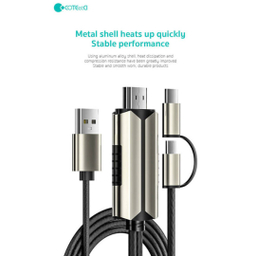 کابل HDMI به Type-C و microUSB کوتتسی کد 33023 طول 2 متر