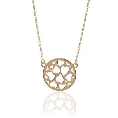 گردنبند طلا 18 عیار زنانه داریم طرح لیزری دایره قلبی کالکشن فشن