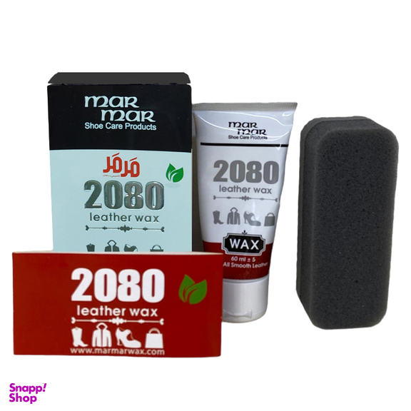 واکس کفش مرمر کد 2080 به همراه اسفنج و ابر براق کننده و بوگیر کفش
