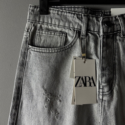 شلوار مام فیت مردانه طرح ZARA کد 1576 رنگ طوسی روشن