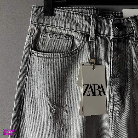 شلوار مام فیت مردانه طرح ZARA کد 1576 رنگ طوسی روشن