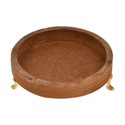 سینی چوبی مدل پایه دار طرح گرد مجموعه 5 عددی