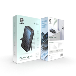 پاوربانک خورشیدی گرین لاین مدل GL-PB66 PD20W Solar 2 ظرفیت 16000 میلی‌ آمپر ساعت