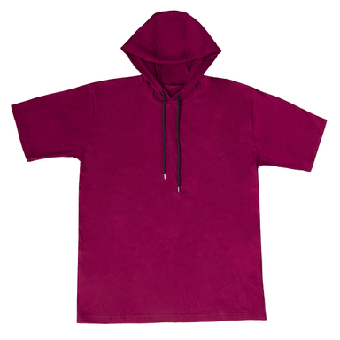 تیشرت کلاهدار مردانه به رسم کد 95000 رنگ زرشکی