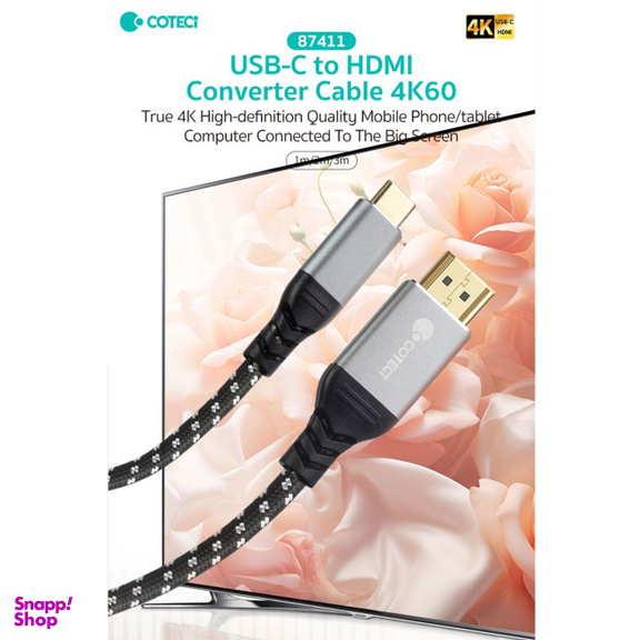 کابل تبدیل Type-C به HDMI کوتتسی مدل 87411 طول 3 متر