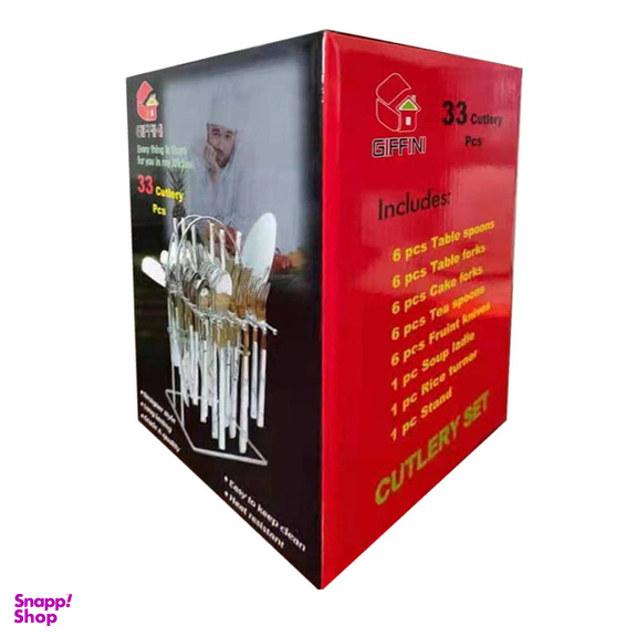 سرویس قاشق و چنگال 33 پارچه جی فی نی مدل 01