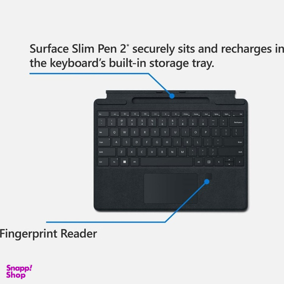 کیبورد تبلت مایکروسافت مدل Signature Keyboard with Fingerprint Reader مناسب سرفیس Pro 8/Pro 9/Pro 10/Pro 11