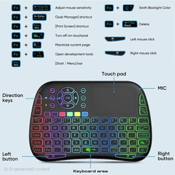 مینی کیبورد و تاچ پد بی سیم پرودو مدل Universal Mini PD-MWKTC-BK