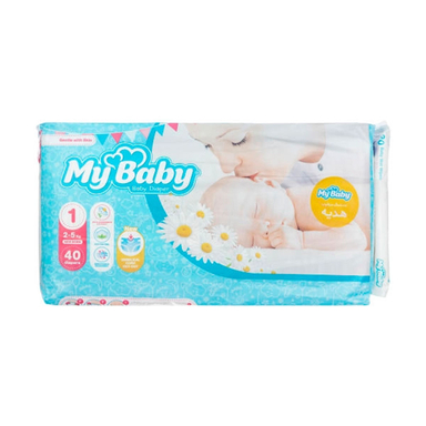 پوشک کودک مای بی بی سری Gentle With Skin سایز 1 بسته 40 عددی