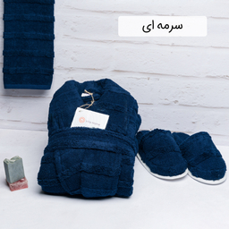 سرویس حوله پالتویی 3 تکه هیرو طرح سالوینو سایز 135 سانتی‌ متر
