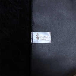 فرش ماشینی شاران هوم طرح خز پرز بلند مدل اسفنج دار زمینه مشکی