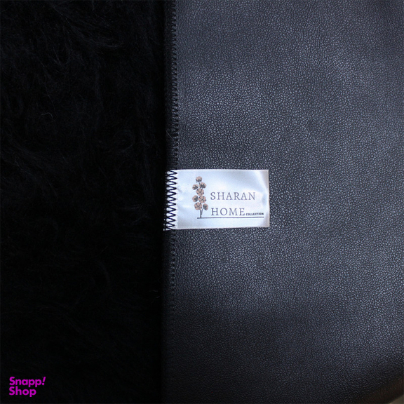 فرش ماشینی شاران هوم طرح خز پرز بلند مدل اسفنج دار زمینه مشکی