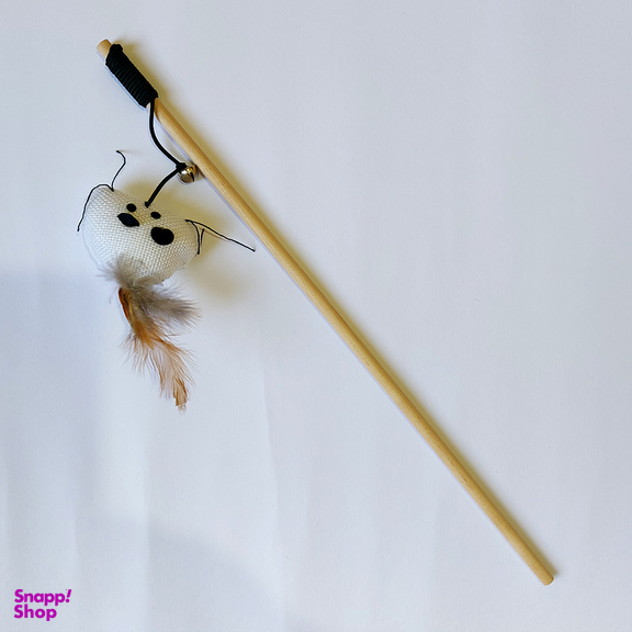 اسباب بازی گربه و سگ مدل چوب بازی طرح موش پر دار کد65