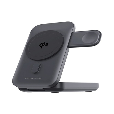 پاوربانک و استند مگ سیف پاورولوژی مدل Powerology  Qi2 ظرفیت 10000 میلی‌ آمپر ساعت