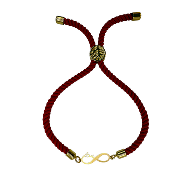 دستبند طلا 18 عیار زنانه پانسی طرح بینهایت لاو کد 222331